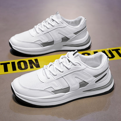 Men's Breathable Lace-Up Sneakers - Non-Slip, Comfortable for Running & Casual Wear, All Seasons