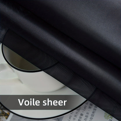 2pcs Sheer Voile Window Treatment Rod Pocket Curtains, For Kitchen Bedroom Living Room Drapes, Sunlight Filtering Privacy Protected Bedroom Living Room Office Home Decor