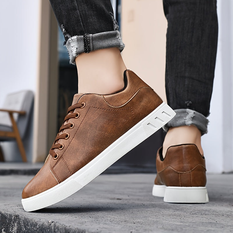 Men's Trendy Skateboard Shoes Non Slip Lace Up All Seasons Outdoor Walking Jogging Traveling Comfy