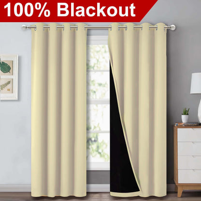 1pc Classic Blackout Curtains with Grommet Top - Thermal Insulated, Non-Bleachable Fabric for Living Room, Bedroom, Kitchen, Bathroom - Stylish Home Decor
