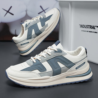 Men's Breathable Lace-Up Sneakers - Non-Slip, Comfortable for Running & Casual Wear, All Seasons