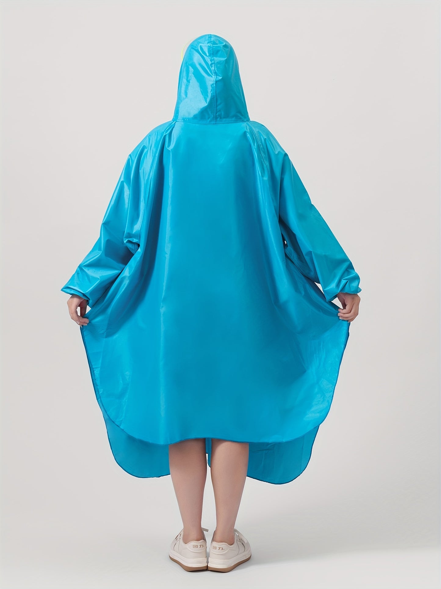 Waterproof Reusable Unisex Rain Poncho with Adjustable Hood for Cycling, Motorcycle Riding, and Outdoor Activities - Durable, Lightweight, and Compact Design - Easy to Carry and Store