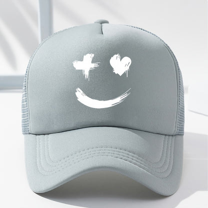 Summer Fun Cartoon Print Baseball Cap - Stylish Mesh Peaked Cap for Men and Women - Breathable, Adjustable, and Sunshade Cap for Outdoor Activities