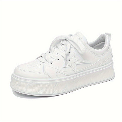 Comfy Men's Star Pattern Lace Up Platform Shoes with Soft Sole for All Seasons Outdoor Walking and Traveling