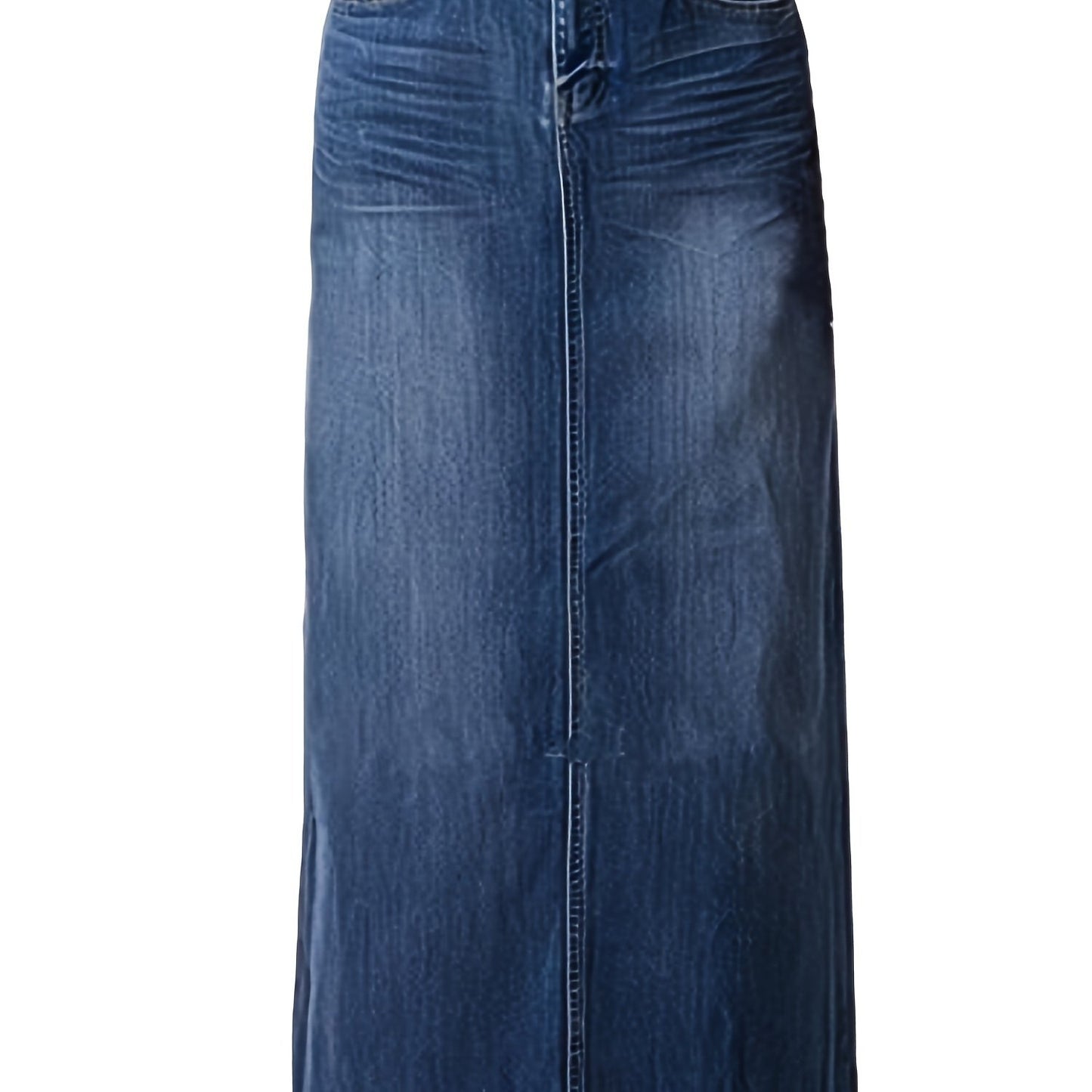 Womens Flattering Maxi Pencil Jean Skirt - Flattering High Waist Design, Classic A-Line Silhouette, Flowing Long Length - Designed for Ladies and Women, Made from Premium Blue Denim, Stylish Jean Skirt Style