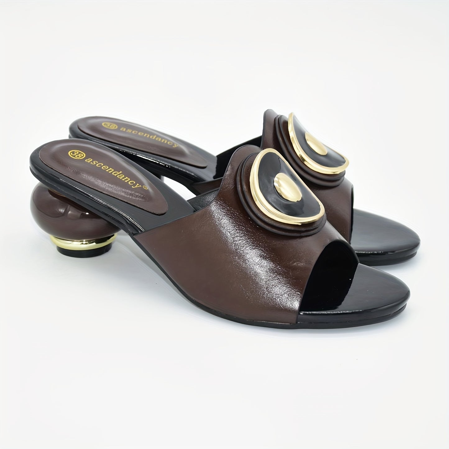 Womens Trendy Chunky Heel Sandals - Fashion Open Toe Summer Pumps - Comfortable Slip-On Design with Breathable Durability