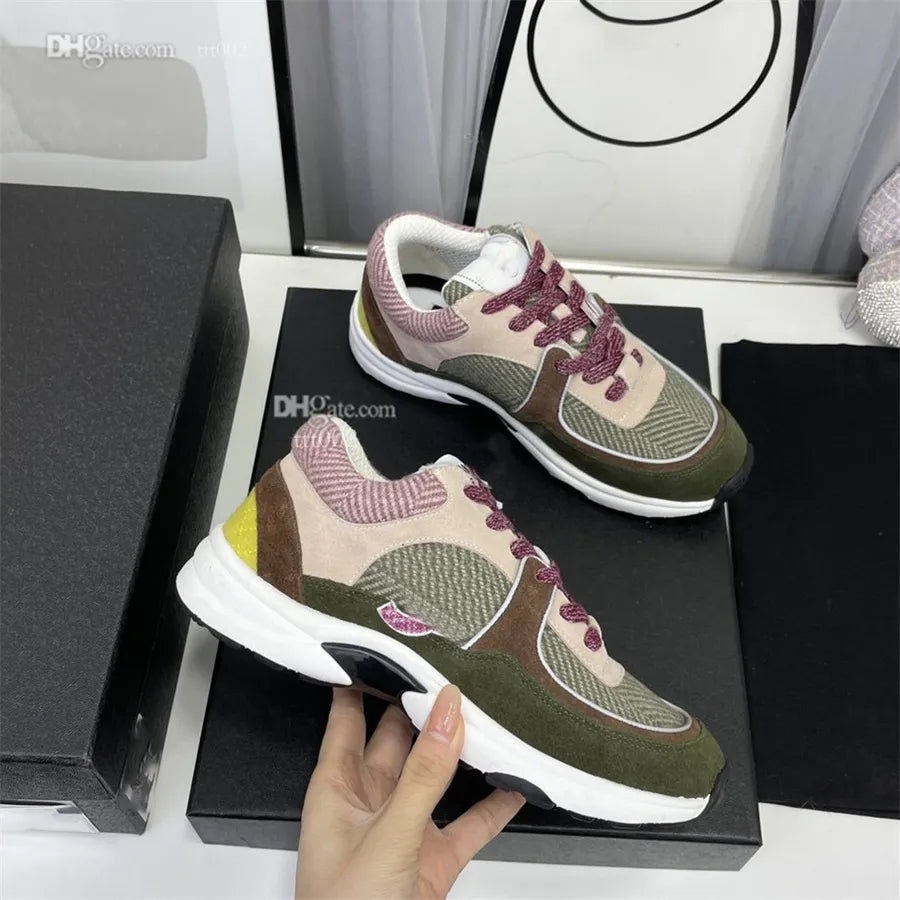 Shoes Running Designer Channel Sneakers Women Luxury Lace-up Sports Classic Sneaker Woman Ccity