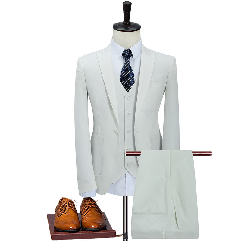 LOVECCR   Suit Suit Men's Business Casual Suit Suit Men's Business Clothing Workwear Interview Groom Wedding Suit Tide