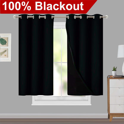 1pc Classic Blackout Curtains with Grommet Top - Thermal Insulated, Non-Bleachable Fabric for Living Room, Bedroom, Kitchen, Bathroom - Stylish Home Decor