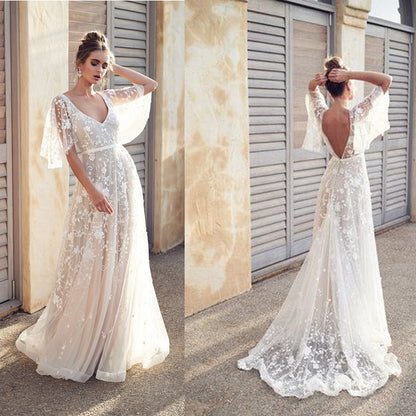 autumn  Popular trade new dress ebay  sexy lace V-neck backless dress women