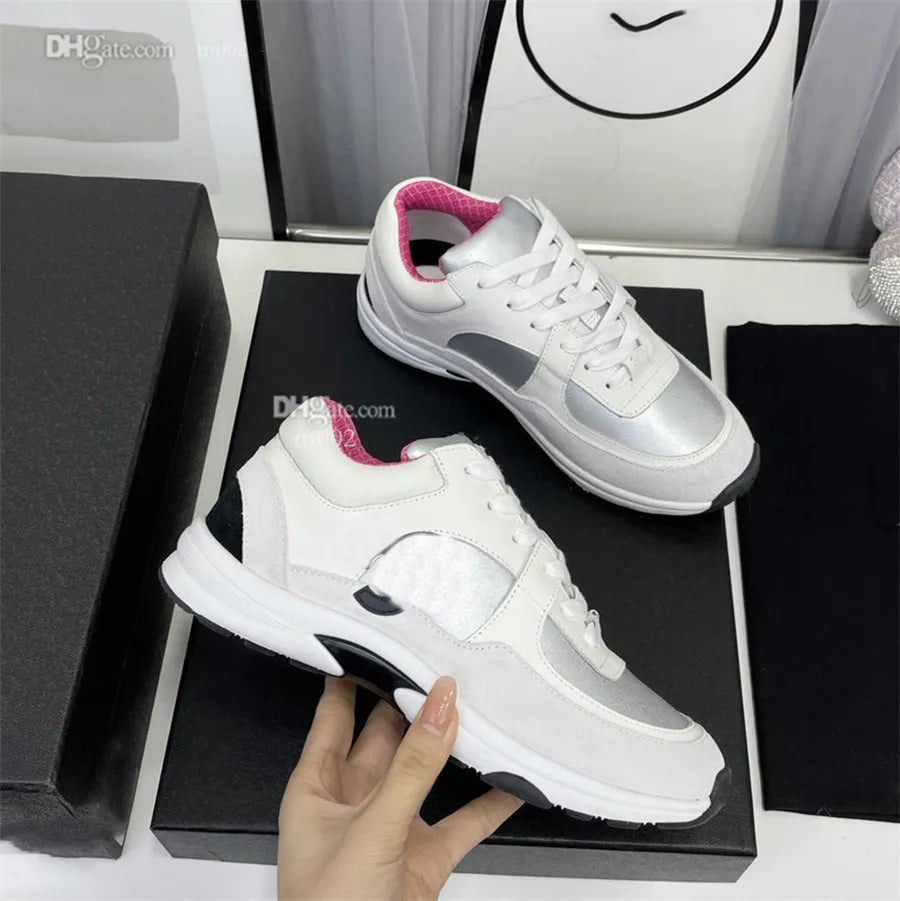 Shoes Running Designer Channel Sneakers Women Luxury Lace-up Sports Classic Sneaker Woman Ccity