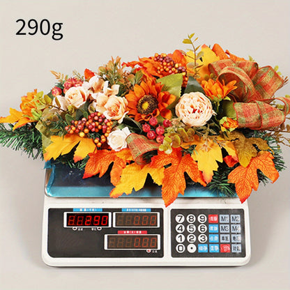 21" Fall Wreath for Front Door Decor with Sunflowers, Peony, Maple Leaves and Berries Autumn Harvest Thanksgiving Decoration