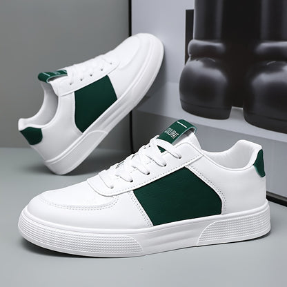 Men's Trendy White Sneakers - Breathable, Comfortable Casual Shoes With Soft Sole For All Seasons