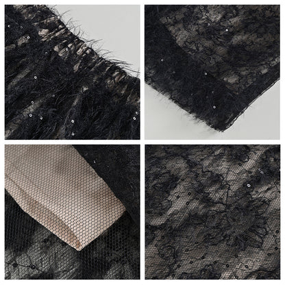 Pure desire wind lace temperament fishtail long dress winter thin advanced sense  sexy waist slim M1551