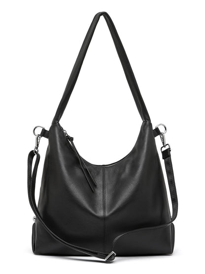 2025 Retro commuter large capacity armpit bag fashion solid color casual shoulder bag leather commuter tote bag