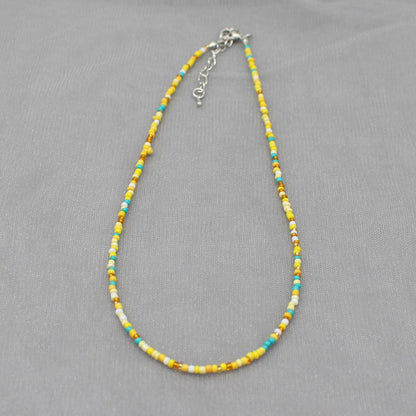 South Korea Vintage Color Beaded Bead Necklace Girly Style Bohemian Necklace Clavicle Chain Wholesale