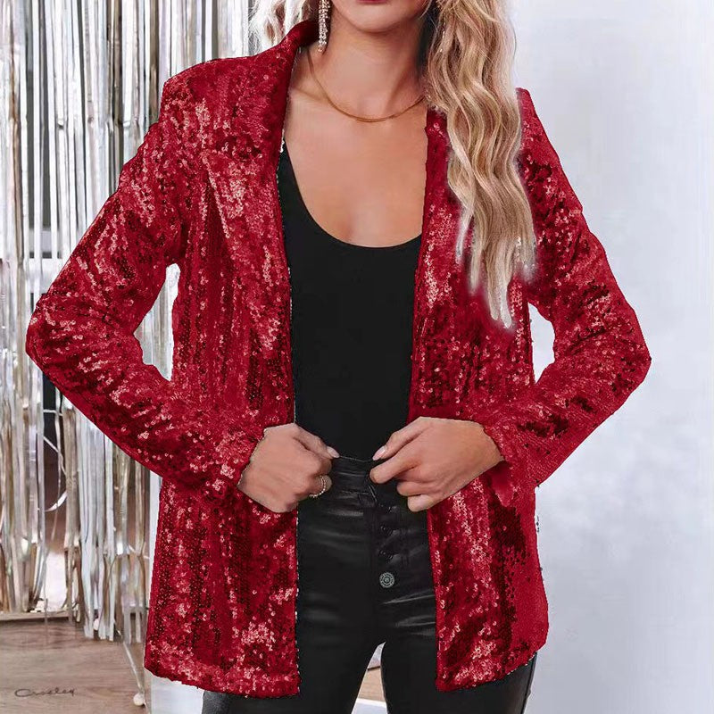 Ebay  casual beaded top sequined long-sleeved commuter lapel temperament fashionable small blazer
