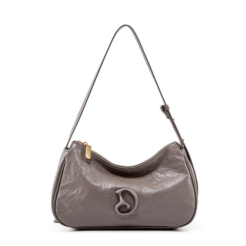 Strictly selected niche bag women's popular new autumn and winter black baguette underarm bag high-end shoulder messenger bag