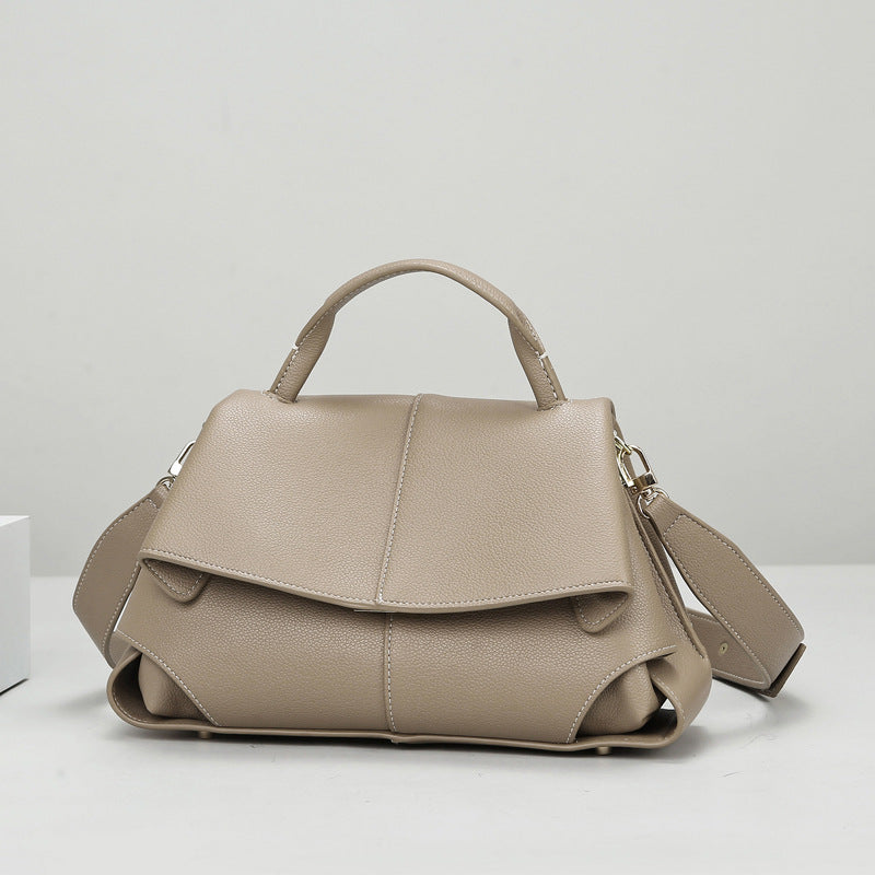 2025 shoulder bag fashionable and simple large-capacity bag women's high-end casual handbag soft leather commuter messenger bag