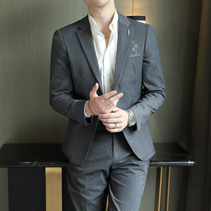 LOVECCR  Suit Suit Two-Piece Men's Suit Fashion Slim Fit Small Suit Suit Cross-Border Wedding Wedding Best Man Dress