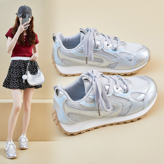 ins Korean version of the new dad shoes girl  summer student sports heightened leisure street shooting mesh breathable 2326