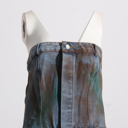2025 new fashion spray color camouflage tube top integrated overalls  sexy babes jumpsuit women