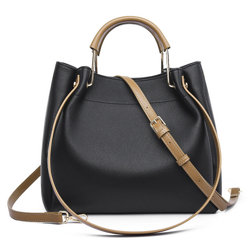 2025 bucket bag, simple and fashionable large-capacity bag, women's versatile temperament, high-end handbag, daily commuter bag