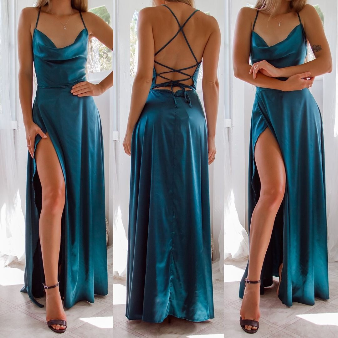 2025 new  Popular trade women's clothing sexy and thin slim backless  suspender waist dress long dress