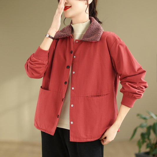 popular winter new Korean version trial fashion age reduction Popular style loose large size covered meat lamb wool retro velvet short outside