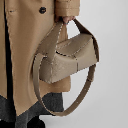 LOVECCR 2025 Autumn and winter new first-layer cowhide removable portable diagonal span hanging ear series eave bag single shoulder crossbody genuine leather women's bag