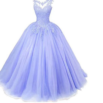 LOVECCR New Evening Dress Blue Elegant Student Art Exam Dress Women's Long Bel Canto Solo Performance Costume Colored Mesh Summer