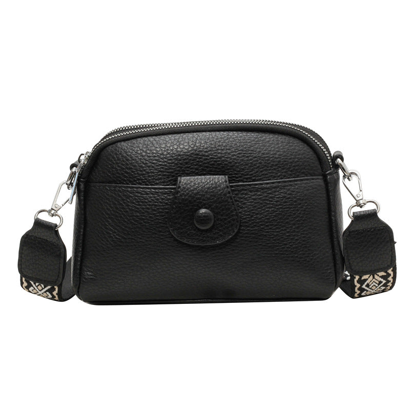loveccr Cross-Border Women's Bag  Spring New Commuter Casual Small Square Bag Vintage Wide Shoulder Strap Crossbody Small Bag Mother Bag
