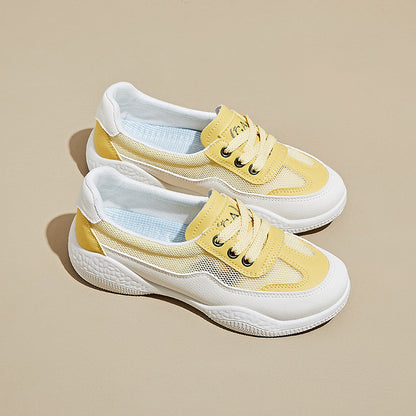 summer little white shoes new Korean version ins female students height increase mesh breathable board shoes casual street shot HY128