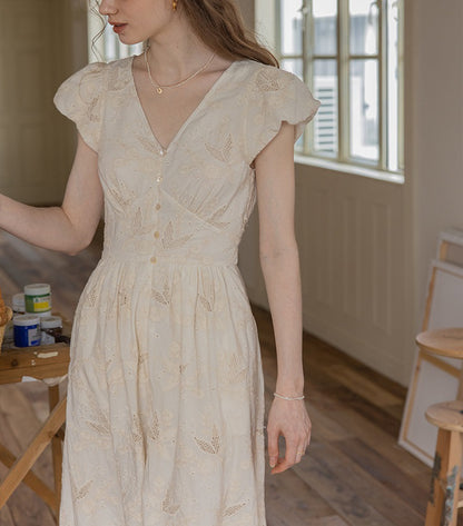 Dailyart Cotton Double Strand Ribbon Machine Embroidery Craft/ Style V-neck Dress