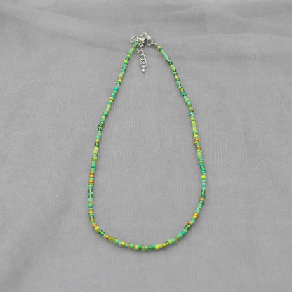 South Korea Vintage Color Beaded Bead Necklace Girly Style Bohemian Necklace Clavicle Chain Wholesale