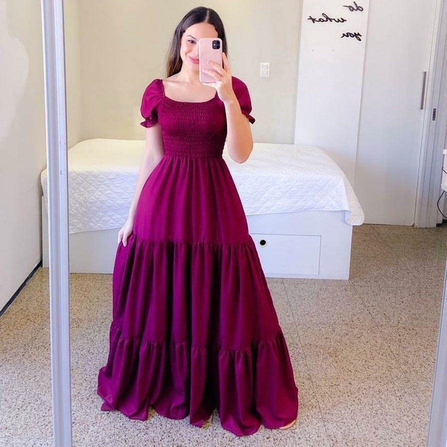 New new spring and summer  women's clothing dress one-word shoulder floral off-the-shoulder long color fairy skirt