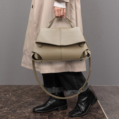 2025 shoulder bag fashionable and simple large-capacity bag women's high-end casual handbag soft leather commuter messenger bag
