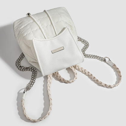 2025 Korean multi-functional crossbody double shoulder dual-purpose bag women's pull rope bundle light student casual women's bag versatile shoulder bag