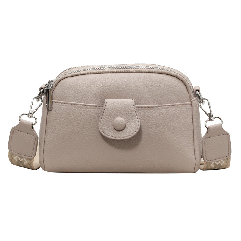 loveccr Cross-Border Women's Bag  Spring New Commuter Casual Small Square Bag Vintage Wide Shoulder Strap Crossbody Small Bag Mother Bag