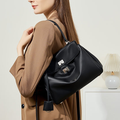 2025 Large Capacity Leather Smooth Shoulder Tote popular New Rodeo Tote Bag Commuter Lock Underarm Bag