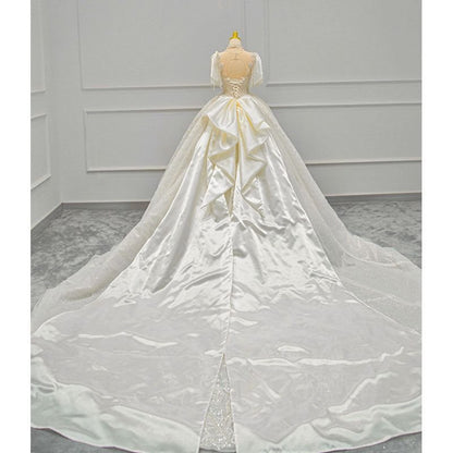 LOVECCR  Wedding Dress Big Tail Small  New Bride on the Run Light Luxury Wedding Dress  One Piece Dropshipping
