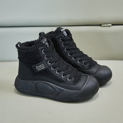 popular winter velvet little white shoes new Korean version ins female students thick-soled heightening sports board shoes casual XFL28