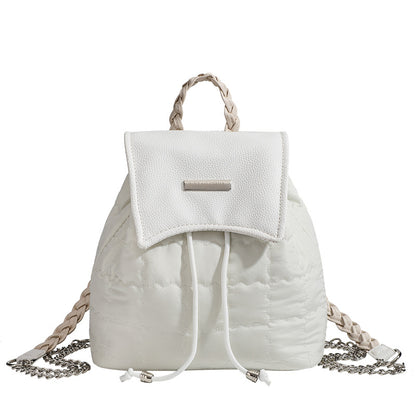 2025 Korean multi-functional crossbody double shoulder dual-purpose bag women's pull rope bundle light student casual women's bag versatile shoulder bag