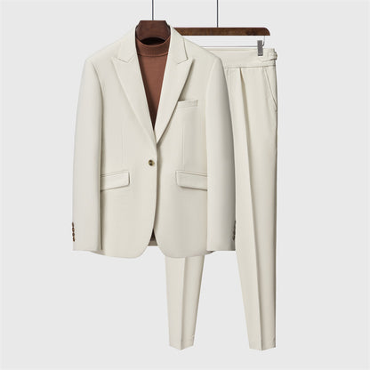 LOVECCR   Suit Suit Men's Three-Piece Suit Trendy Korean Slim Fit Business Casual Small Suit Coat Groom Wedding Suit