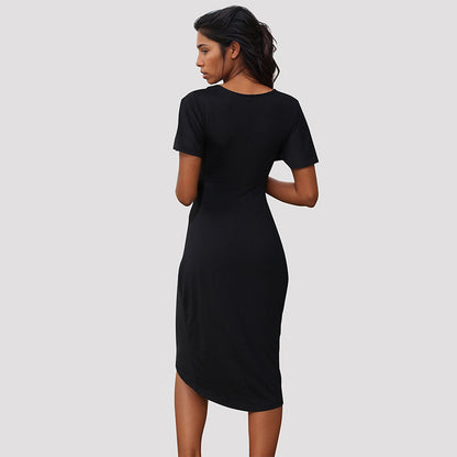 LOVECCR Spring and summer 2025 commuter temperament dress temu new V-neck premium wrap slim dress