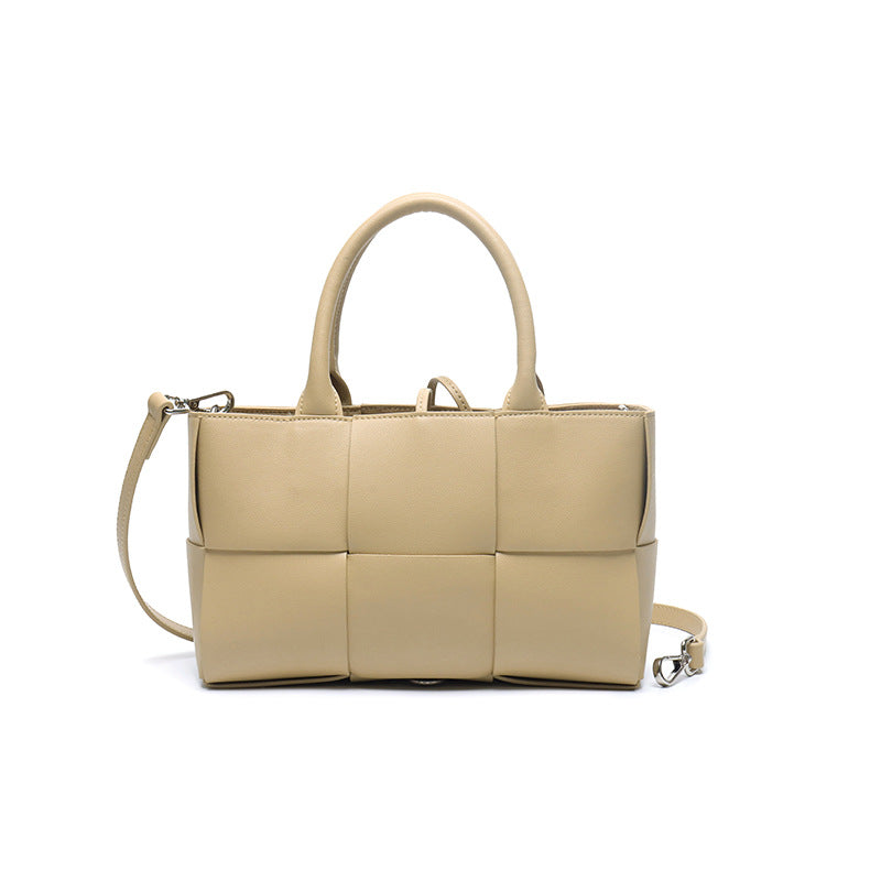 loveccr Autumn and Winter New Song Hye Gyo Wearing Authentic Leather Weave Arco Tote Bag Shopping Bag Shoulder Portable Mother and Child Bag