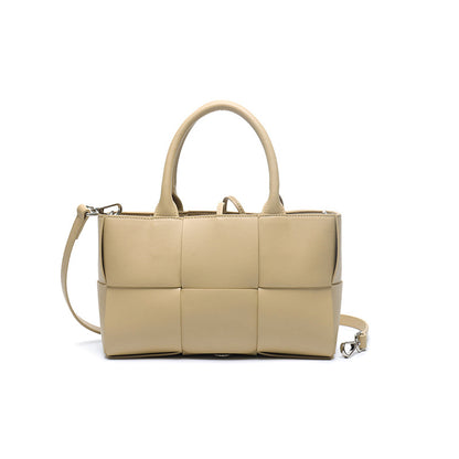 loveccr Autumn and Winter New Song Hye Gyo Wearing Authentic Leather Weave Arco Tote Bag Shopping Bag Shoulder Portable Mother and Child Bag