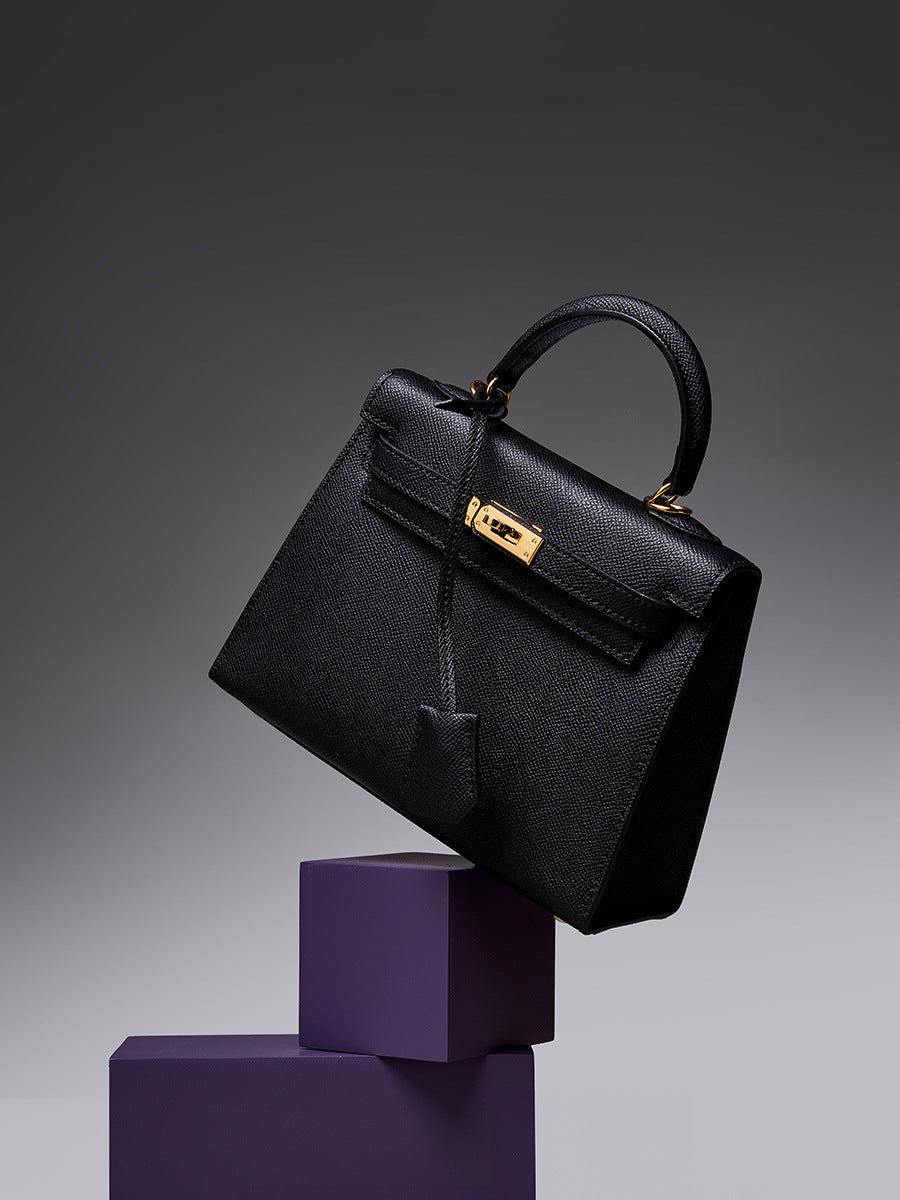 2025 Genuine leather Kelly women's bag  new versatile fashion cowhide shoulder messenger bag mini small bag
