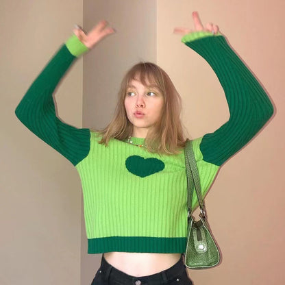 New fashion women's clothing autumn and winter contrasting colors versatile slim-fitting sweater top women's crew neck long-sleeved inner knitted sweater