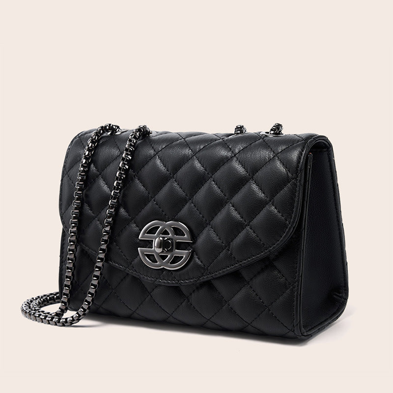 2025 Strictly selected high-end chain bag fashionable versatile shoulder bag popular new first-layer cowhide messenger bag light luxury women's bag